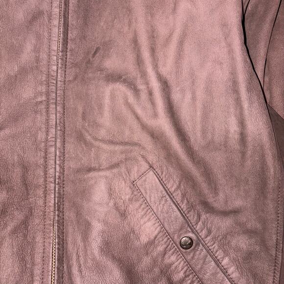 Vintage Timberland Weathergear Cowhide Leather Bomber Jacket Size Large - Brown - Picture 3 of 6